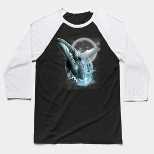 Blue whale dancing in moonlight Baseball T-Shirt